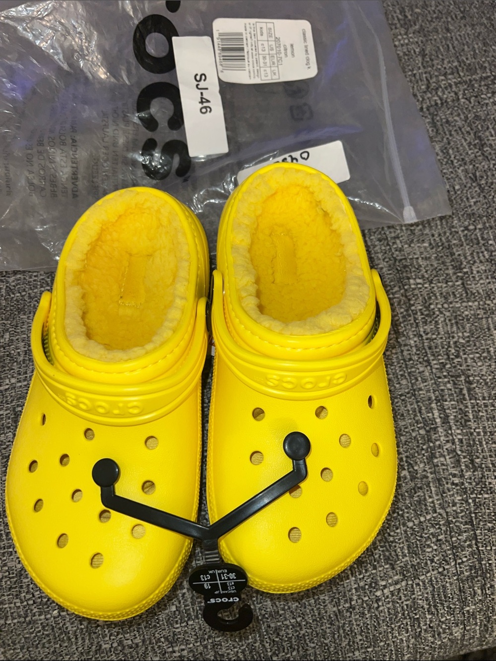 CROCS Kids Classic Lined Clog in Bright Yellow